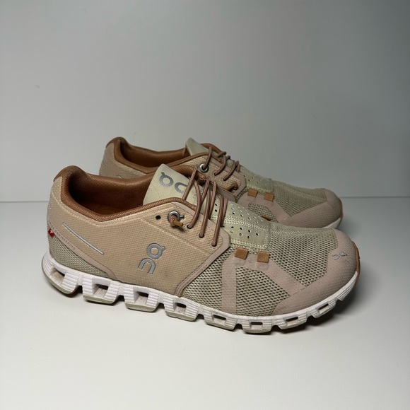 On Cloud Womens Rose/Sand Sneakers - Picture 1 of 9